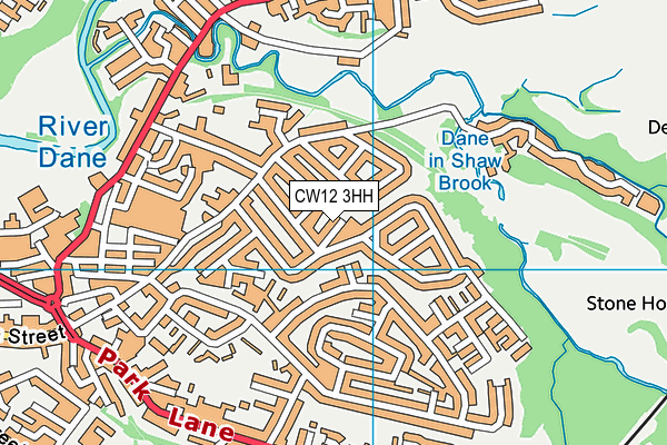 CW12 3HH map - OS VectorMap District (Ordnance Survey) CW12 3HH map - OS VectorMap District (Ordnance Survey)