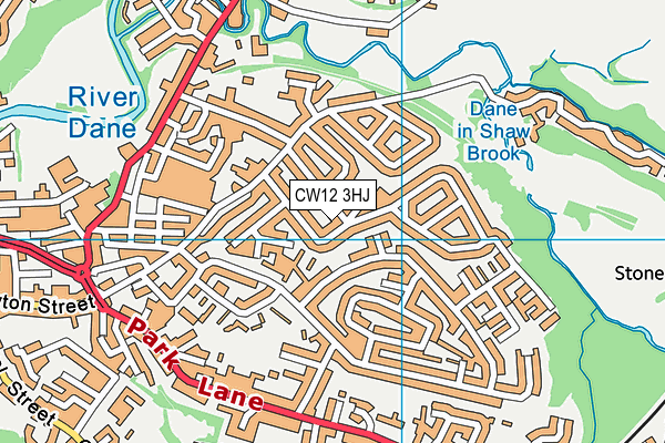 CW12 3HJ map - OS VectorMap District (Ordnance Survey) CW12 3HJ map - OS VectorMap District (Ordnance Survey)
