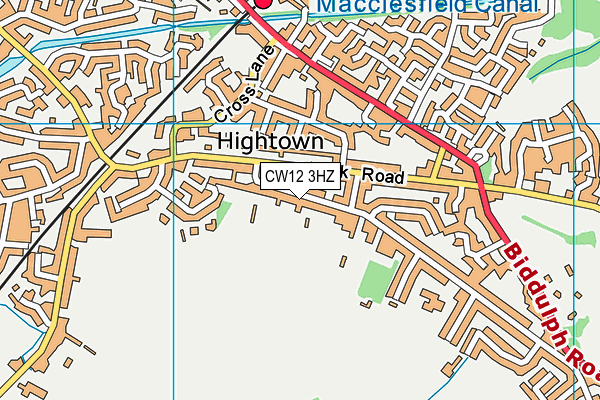 CW12 3HZ map - OS VectorMap District (Ordnance Survey) CW12 3HZ map - OS VectorMap District (Ordnance Survey)