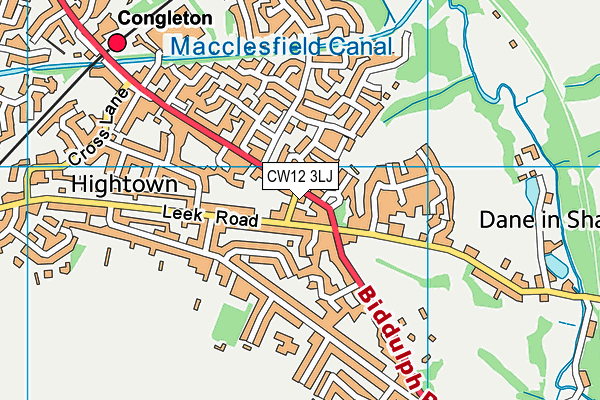 CW12 3LJ map - OS VectorMap District (Ordnance Survey) CW12 3LJ map - OS VectorMap District (Ordnance Survey)