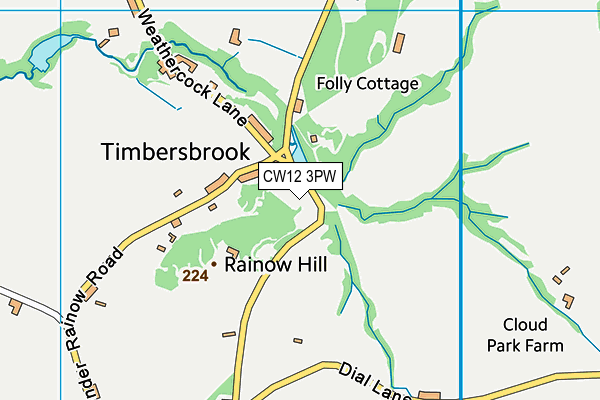 CW12 3PW map - OS VectorMap District (Ordnance Survey) CW12 3PW map - OS VectorMap District (Ordnance Survey)
