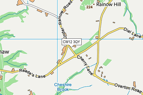 CW12 3QY map - OS VectorMap District (Ordnance Survey) CW12 3QY map - OS VectorMap District (Ordnance Survey)