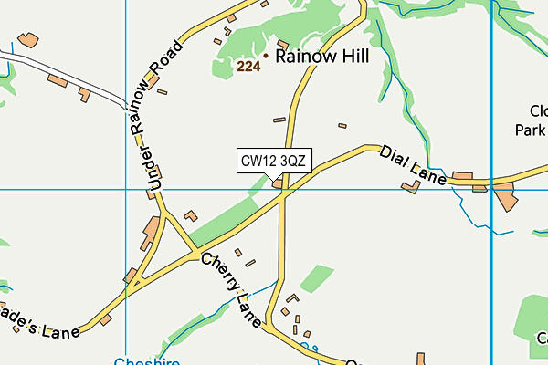 CW12 3QZ map - OS VectorMap District (Ordnance Survey) CW12 3QZ map - OS VectorMap District (Ordnance Survey)