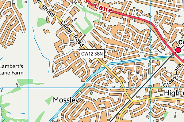 CW12 3SN map - OS VectorMap District (Ordnance Survey) CW12 3SN map - OS VectorMap District (Ordnance Survey)