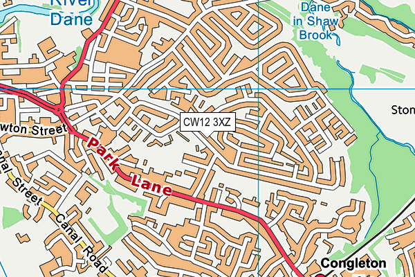CW12 3XZ map - OS VectorMap District (Ordnance Survey) CW12 3XZ map - OS VectorMap District (Ordnance Survey)