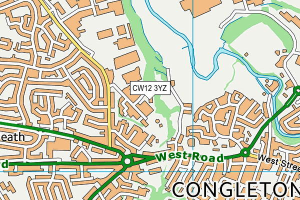 CW12 3YZ map - OS VectorMap District (Ordnance Survey) CW12 3YZ map - OS VectorMap District (Ordnance Survey)