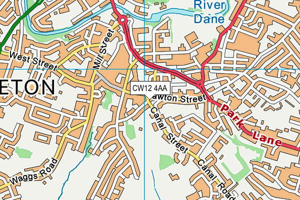 CW12 4AA map - OS VectorMap District (Ordnance Survey) CW12 4AA map - OS VectorMap District (Ordnance Survey)