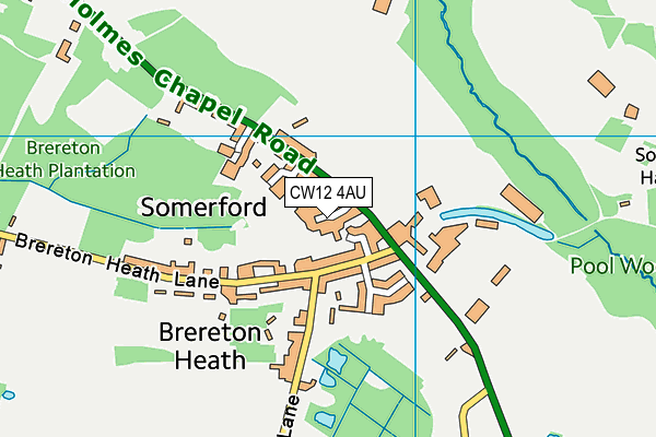 CW12 4AU map - OS VectorMap District (Ordnance Survey) CW12 4AU map - OS VectorMap District (Ordnance Survey)