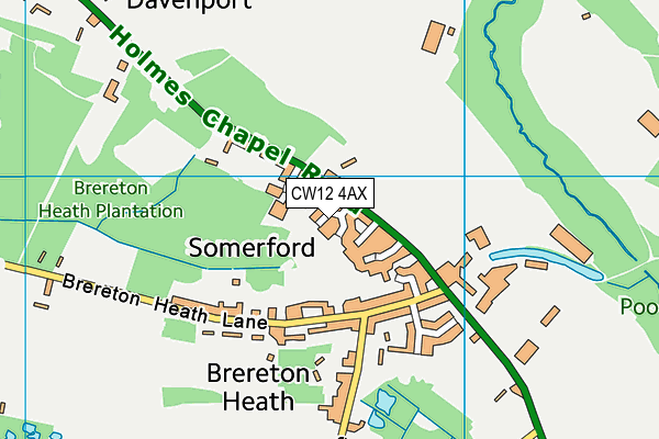 CW12 4AX map - OS VectorMap District (Ordnance Survey) CW12 4AX map - OS VectorMap District (Ordnance Survey)