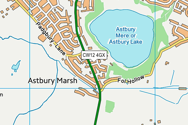 CW12 4GX map - OS VectorMap District (Ordnance Survey) CW12 4GX map - OS VectorMap District (Ordnance Survey)