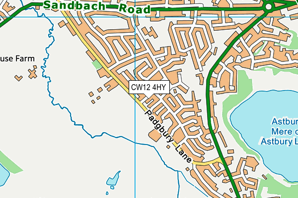 CW12 4HY map - OS VectorMap District (Ordnance Survey) CW12 4HY map - OS VectorMap District (Ordnance Survey)