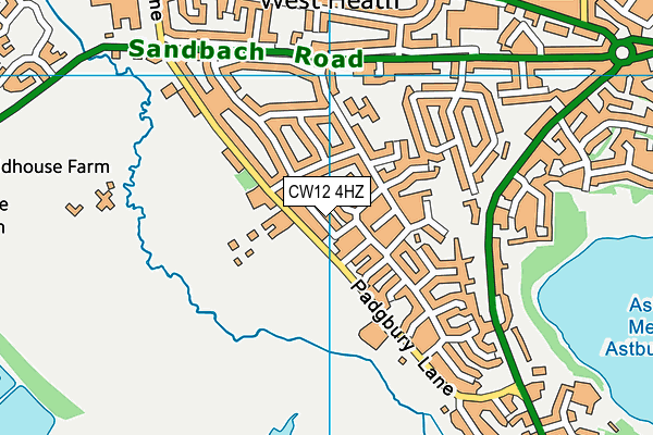 CW12 4HZ map - OS VectorMap District (Ordnance Survey) CW12 4HZ map - OS VectorMap District (Ordnance Survey)