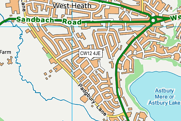 CW12 4JE map - OS VectorMap District (Ordnance Survey) CW12 4JE map - OS VectorMap District (Ordnance Survey)