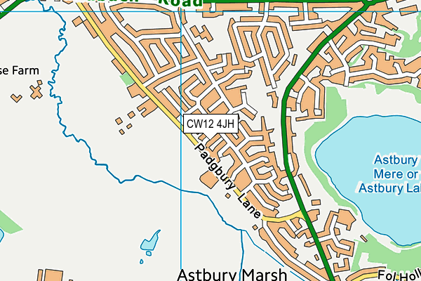 CW12 4JH map - OS VectorMap District (Ordnance Survey) CW12 4JH map - OS VectorMap District (Ordnance Survey)