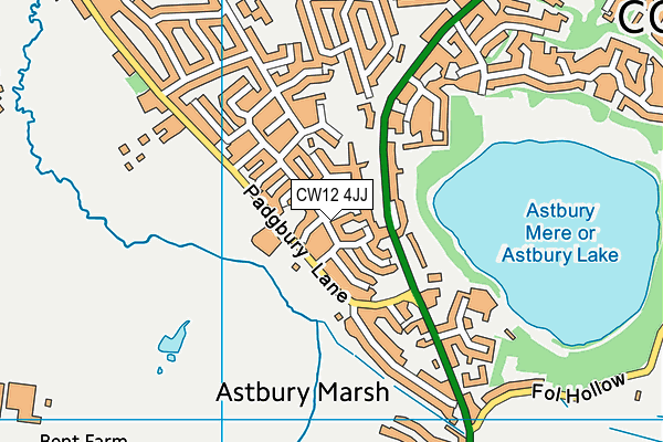 CW12 4JJ map - OS VectorMap District (Ordnance Survey) CW12 4JJ map - OS VectorMap District (Ordnance Survey)