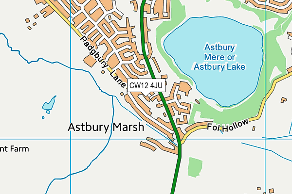 CW12 4JU map - OS VectorMap District (Ordnance Survey)