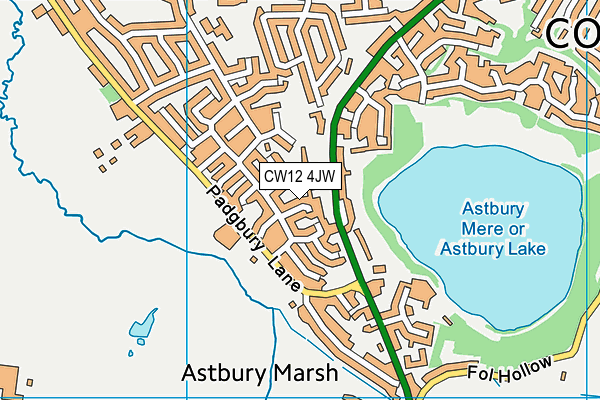CW12 4JW map - OS VectorMap District (Ordnance Survey) CW12 4JW map - OS VectorMap District (Ordnance Survey)