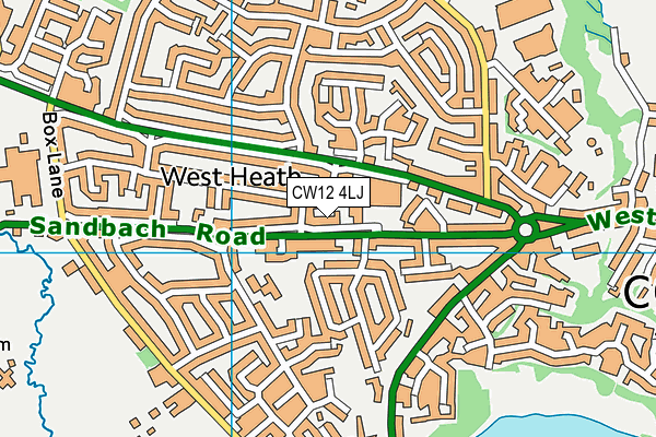 CW12 4LJ map - OS VectorMap District (Ordnance Survey)