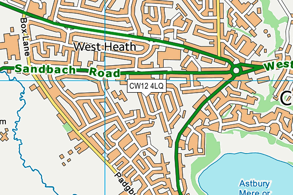 CW12 4LQ map - OS VectorMap District (Ordnance Survey)