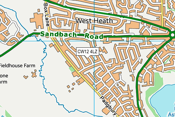 CW12 4LZ map - OS VectorMap District (Ordnance Survey) CW12 4LZ map - OS VectorMap District (Ordnance Survey)