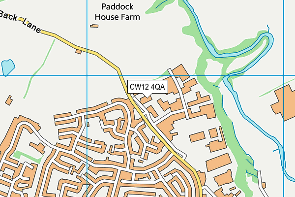 CW12 4QA map - OS VectorMap District (Ordnance Survey) CW12 4QA map - OS VectorMap District (Ordnance Survey)