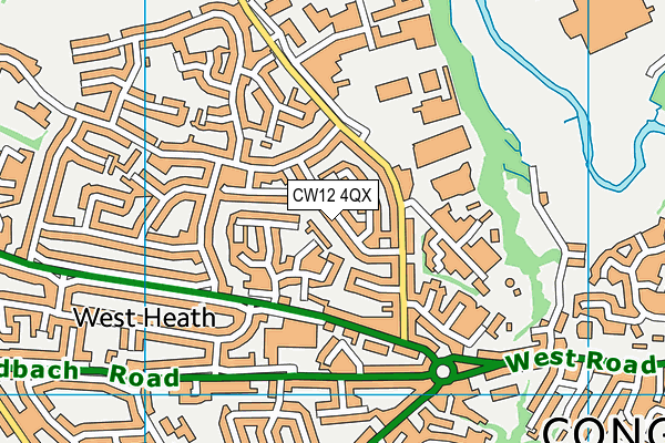 CW12 4QX map - OS VectorMap District (Ordnance Survey) CW12 4QX map - OS VectorMap District (Ordnance Survey)
