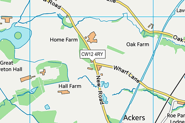 CW12 4RY map - OS VectorMap District (Ordnance Survey) CW12 4RY map - OS VectorMap District (Ordnance Survey)