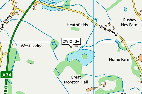 CW12 4SA map - OS VectorMap District (Ordnance Survey) CW12 4SA map - OS VectorMap District (Ordnance Survey)