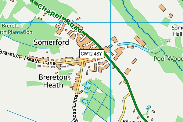 CW12 4SY map - OS VectorMap District (Ordnance Survey) CW12 4SY map - OS VectorMap District (Ordnance Survey)