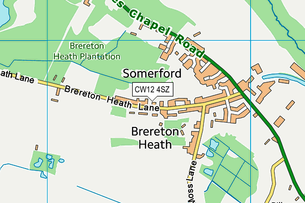 CW12 4SZ map - OS VectorMap District (Ordnance Survey) CW12 4SZ map - OS VectorMap District (Ordnance Survey)