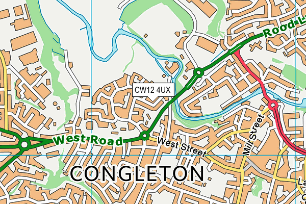 CW12 4UX map - OS VectorMap District (Ordnance Survey) CW12 4UX map - OS VectorMap District (Ordnance Survey)