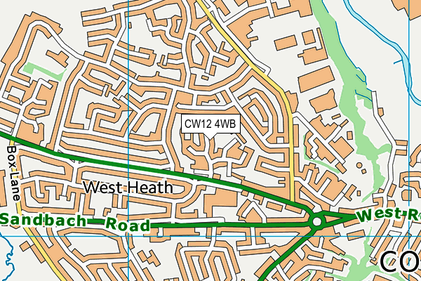 CW12 4WB map - OS VectorMap District (Ordnance Survey) CW12 4WB map - OS VectorMap District (Ordnance Survey)