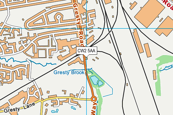 CW2 5AA map - OS VectorMap District (Ordnance Survey) CW2 5AA map - OS VectorMap District (Ordnance Survey)