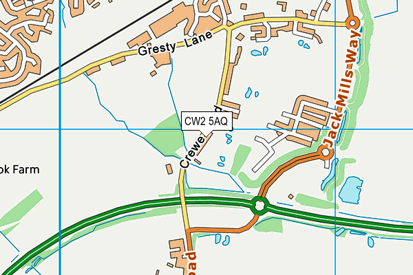 CW2 5AQ map - OS VectorMap District (Ordnance Survey)