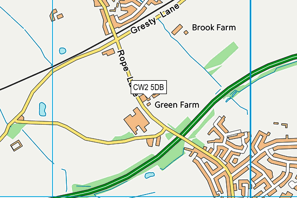 CW2 5DB map - OS VectorMap District (Ordnance Survey) CW2 5DB map - OS VectorMap District (Ordnance Survey)