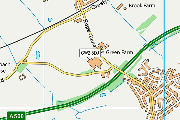 CW2 5DJ map - OS VectorMap District (Ordnance Survey) CW2 5DJ map - OS VectorMap District (Ordnance Survey)
