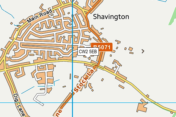 CW2 5EB map - OS VectorMap District (Ordnance Survey) CW2 5EB map - OS VectorMap District (Ordnance Survey)
