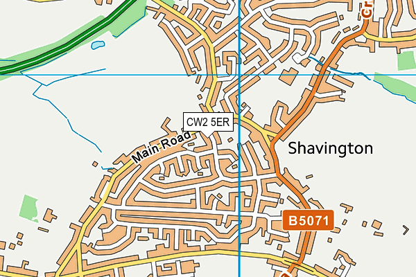 CW2 5ER map - OS VectorMap District (Ordnance Survey) CW2 5ER map - OS VectorMap District (Ordnance Survey)