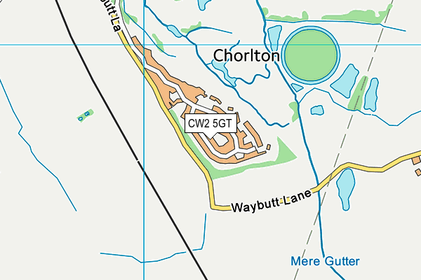 CW2 5GT map - OS VectorMap District (Ordnance Survey) CW2 5GT map - OS VectorMap District (Ordnance Survey)