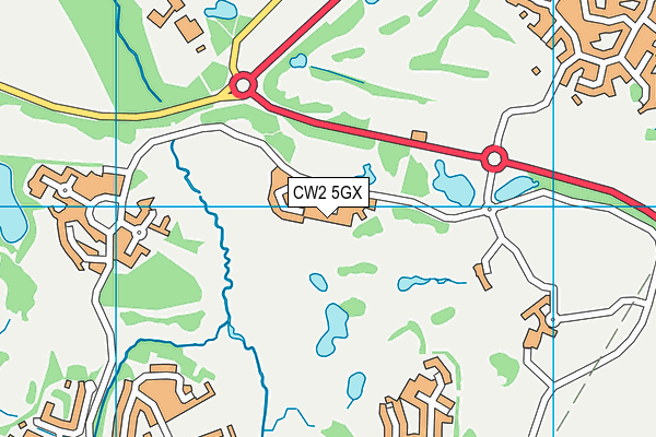 CW2 5GX map - OS VectorMap District (Ordnance Survey) CW2 5GX map - OS VectorMap District (Ordnance Survey)