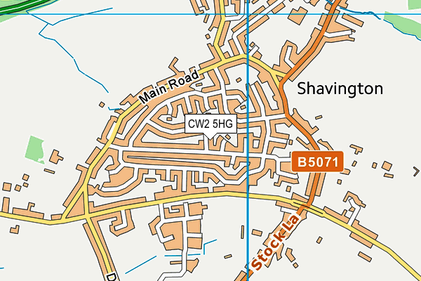 CW2 5HG map - OS VectorMap District (Ordnance Survey) CW2 5HG map - OS VectorMap District (Ordnance Survey)