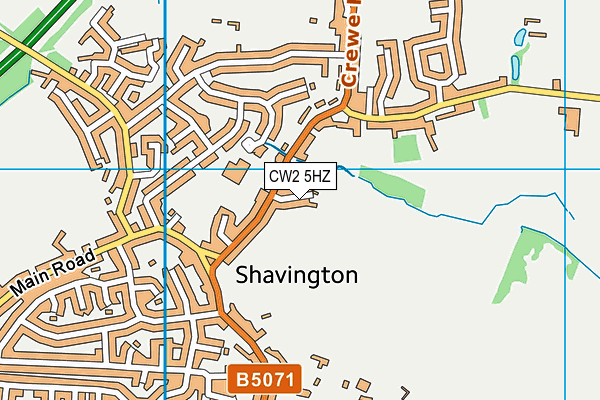 CW2 5HZ map - OS VectorMap District (Ordnance Survey) CW2 5HZ map - OS VectorMap District (Ordnance Survey)