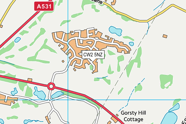 CW2 5NZ map - OS VectorMap District (Ordnance Survey) CW2 5NZ map - OS VectorMap District (Ordnance Survey)