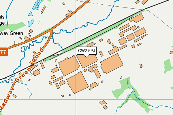 CW2 5PJ map - OS VectorMap District (Ordnance Survey) CW2 5PJ map - OS VectorMap District (Ordnance Survey)