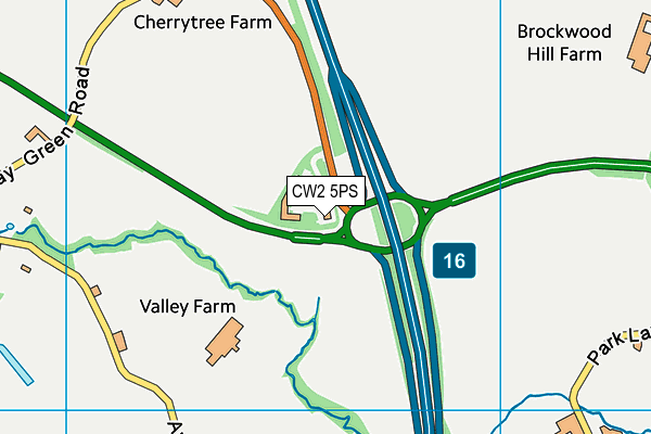 CW2 5PS map - OS VectorMap District (Ordnance Survey) CW2 5PS map - OS VectorMap District (Ordnance Survey)