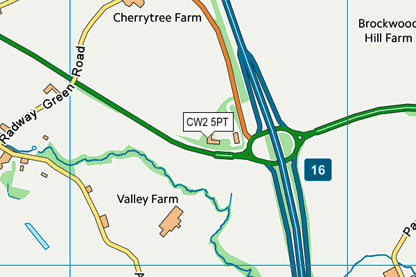 CW2 5PT map - OS VectorMap District (Ordnance Survey) CW2 5PT map - OS VectorMap District (Ordnance Survey)