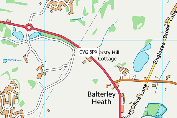CW2 5PX map - OS VectorMap District (Ordnance Survey) CW2 5PX map - OS VectorMap District (Ordnance Survey)