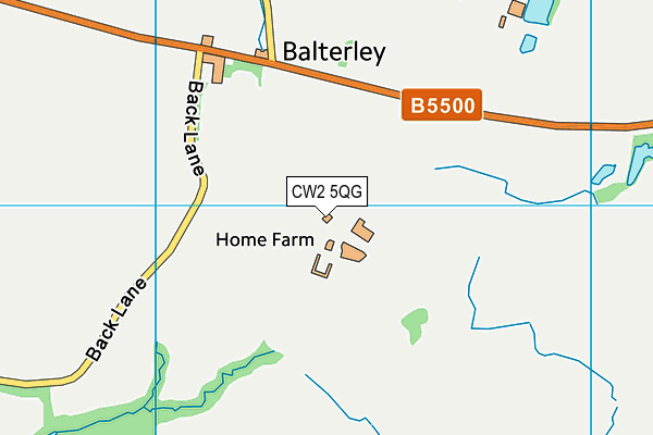CW2 5QG map - OS VectorMap District (Ordnance Survey) CW2 5QG map - OS VectorMap District (Ordnance Survey)