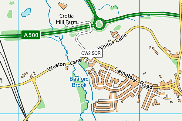 CW2 5QR map - OS VectorMap District (Ordnance Survey) CW2 5QR map - OS VectorMap District (Ordnance Survey)
