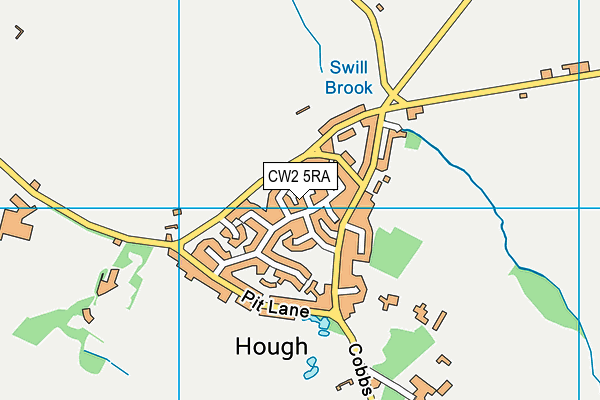 CW2 5RA map - OS VectorMap District (Ordnance Survey) CW2 5RA map - OS VectorMap District (Ordnance Survey)